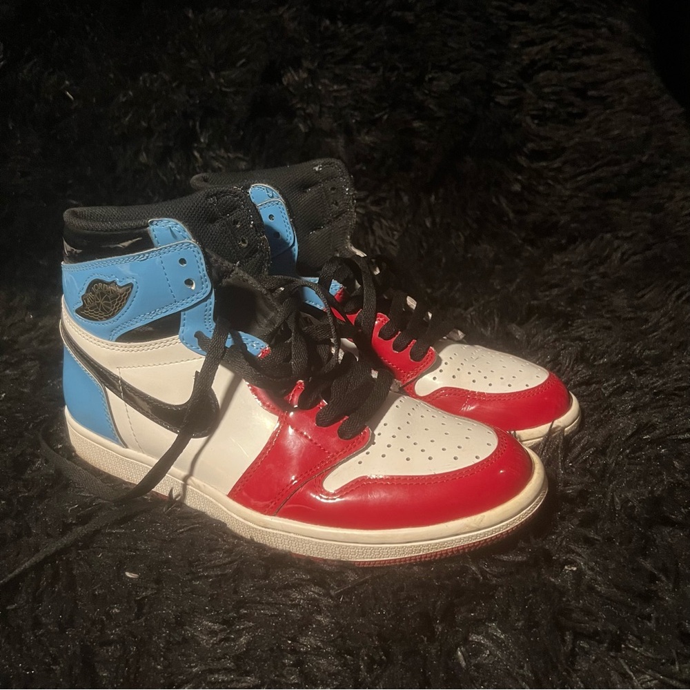 Nike Red, Blue, and White Sneakers